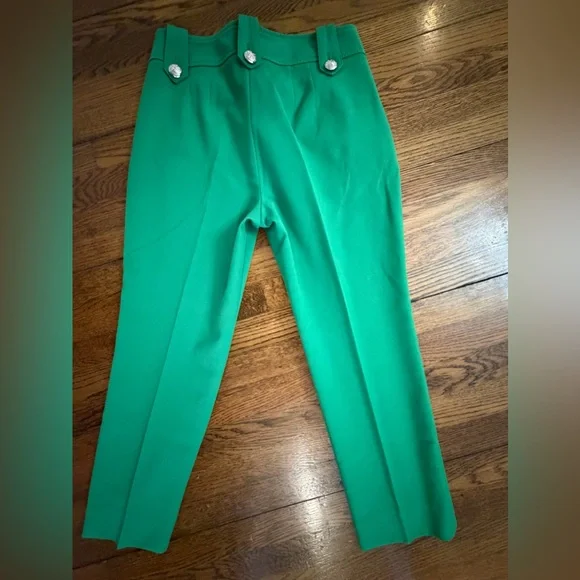 White House Black Market Kelly Green Cropped Pants - Picture 6 of 9